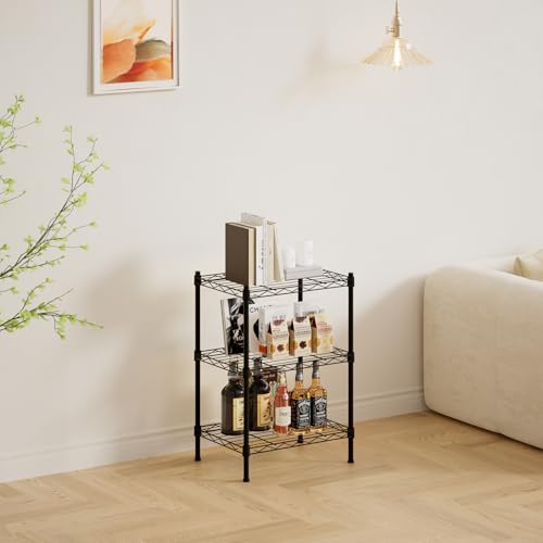 Kkn 940801 Storage Wire Shelving, 3-Tier Metal Storage Rack - Industrial Steel Shelving Unit For Kitchen, Laundry And Garage, Durable Garage Storage Shelves And Utility Racks 15.7 Inch L X 11.8 Inch W X 22.8 Inch H thumb #3