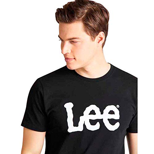 Lee - T Shirt Herren - Regular Fit - Wobbly Logo Tee - Schwarz – Ansicht 3