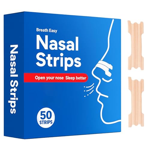 reath Easy Nasal Strips for Sleeping Comfortable & Breathable Nose Strips to Support Nighttime Breathing & Athletic Performance 30/50/120 Count Options (50)