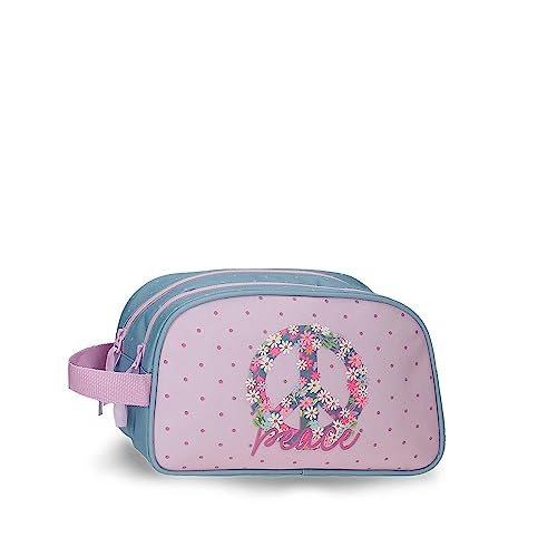 Roll Road - Neceser Peace Adaptable Doble Compartimento Multicolor En Oferta Roll Road Peace Neceser Adaptable Multicolor 24X14X10 Cms Poliéster