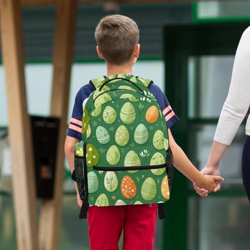 Sac à dos avec trousse ensemble cartable grande capacité vert œufs de Pâques - 6