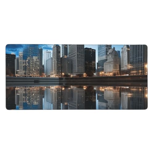 Tapis de souris de jeu Chicago XXL 90x40cm étendu et imperméable pour bureau
