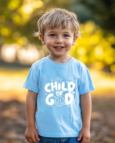 Image of Christian T-Shirts Child of God Shirt Kids Toddler Cute Girls Boys Short Sleeve Tops Graphic I'm A Child of God Tee 2-8 Years