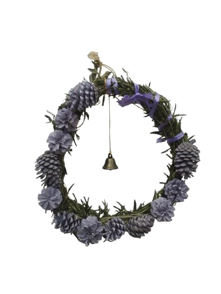 Couronne lavande, bois d'olivier d'exception et pommes de pin aux finitions soignées
