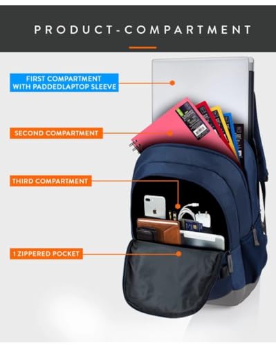 Image of Medium 35L Durable Fancy Modern Unisex School Bag,Ofice Bag,Travel Bag,Cabin Bag,Laptop Bag,Luggage Bag And College Bag(NAVY BLUE B SERIES)