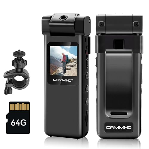 Caméra piétons 1080P V1-64G objectif pivotant 180 avec écran 1.3 pouces