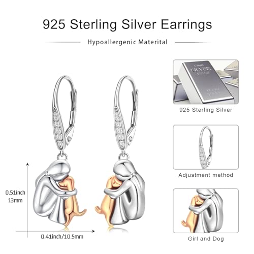 Image of 925 Sterling Silver Dog Earrings Cute Animal Puppy Stud Earrings Dog Jewelry Gifts for Women Girls Pet Lover Hypoallergenic Earrings for Sensitive Ears