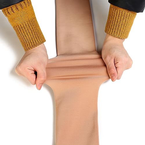 Image of Blostirno Women's Fleece Lined Tights Thermal Pantyhose Leggings Opaque Winter Warm Thick Stockings Tights