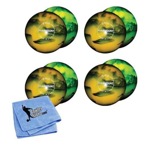 Bowlerstore Products EPCO Candlepin Bowling Balls - Marbleized Glow -Yellow & Black (4 1/2 inch- 2lbs. 6oz.) 4 Balls