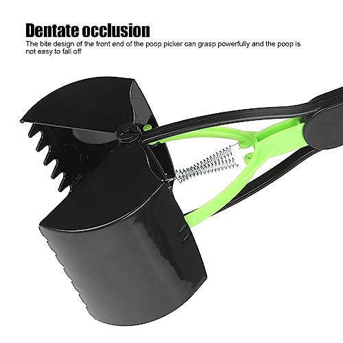 Image of 23.7inch Pet Pooper Scooper, Long Handle Jaw Poop Scoop for Large & Small Dogs Foldable Pet Poop Pickuper Pick Up Dog Cat Waste Picker Cleaning Tool for Lawns, Grass, Dirt, Gravel (green+black)
