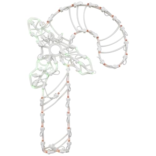 LED Lighted Candy Cane Christmas Window Silhouette - 18