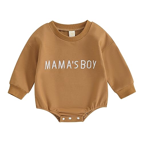 Image of VISGOGO Newborn Infant Baby Boy Girls Oversized Romper Little Dude Sweater Onesie Coming Home Outfit Neutral Clothes