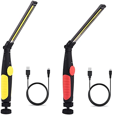 AntDau71-2 LED Work Lamps Professional Portable Magnetic Rechargeable Flashlight for Workshop Foldable Rechargeable Work Light with Base Lamps Hiking Inspection Outdoor Camping
