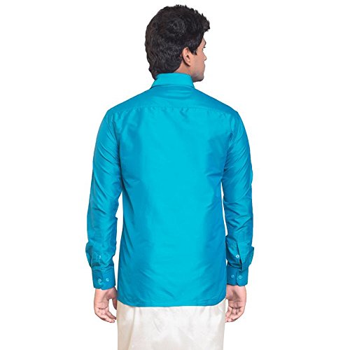 Image of THANGAMAGAN Men's Regular Fit Shirt (TF0050140DSBE Deep Sky Blue 40)