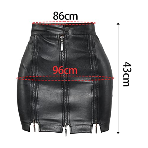 Jupe courte modèle double fermeture zip au look rock