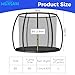 MUXSAM Trampoline Protection Net Replacement for Circular Frame Trampoline, Fibre Pole Inner Net 8 Inch 6 Poles, Black Adjustable Safety Cover with Nylon Rope for Outdoor Activities Playground