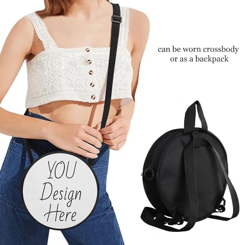 Maylrvjv Personalized Crossbody Bags for Women Customized Shoulder Bag Add Your Text/Logo/Image Round Purse2