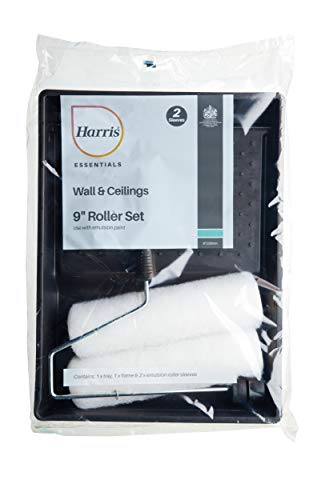 Harris 101092005 Essentials Walls & Ceilings Twin Set | 1 x Tray, 1 x Frame, 2 x Roller Sleeves | 9