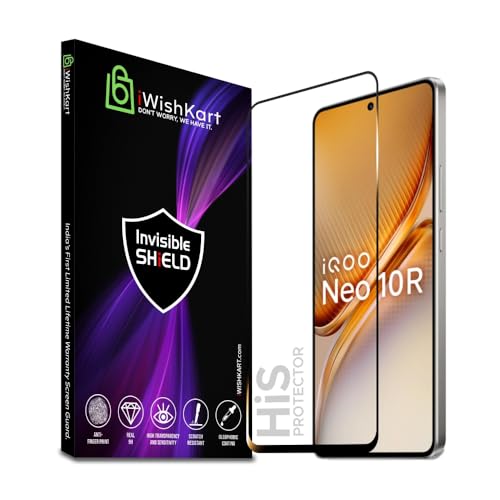 Image of compatible with IQOO Neo 10R 5G Tempered Glass [with warranty] screen protector guard Full Edge to Edge 9H Full Glue FHD with Easy Installation kit - Pack of 1 | 6.78 Inch (iq neo10r)