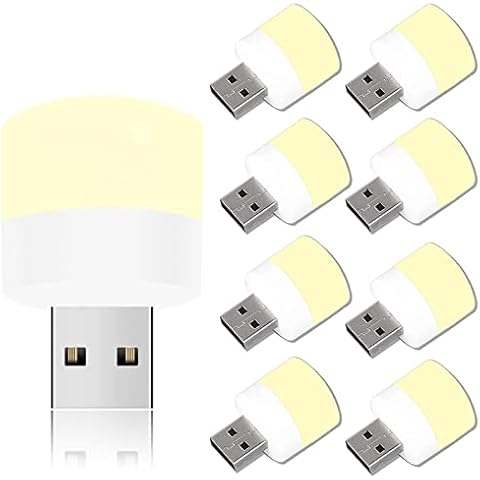 Melofo 9Pcs Mini USB Night Lights Portable Bedside LED Plug in Bulbs Night Lights USB Plug in LED Toilet Bedroom Lights for Baby Sleep Bathroom Car Nursery Kitchen Lamps USB Reading Lights Cover