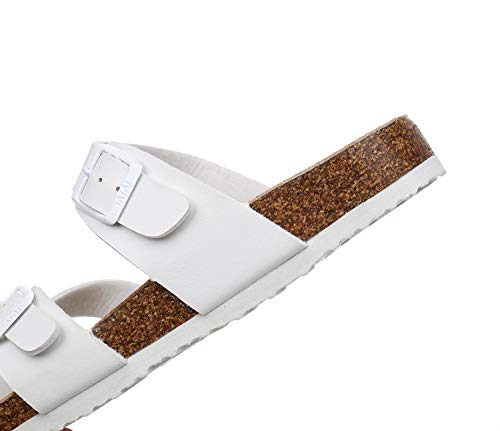 Wtw Women Leather Sandals Arizona Slide Shoes (Us 11, White) #TOP7