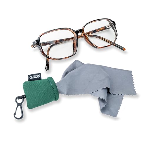 Carson Stuff-It Microfiber Lens Cloth Cleaning System for Eyeglasses, Smartphones, Tablets, Optics Lenses, Cameras and More, 6.25'' x 6.25'' - Green (SN-40GRAM), One Size - Image 4