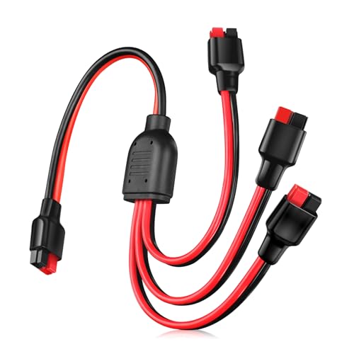 Anderson Y Splitter Cable Solar Panel Connector 1 to 3 Branch Parallel Adapter Cable for Portable Solar Generator Power Station Compatible with Goal Zero Jackery High Power Pole Port Connector