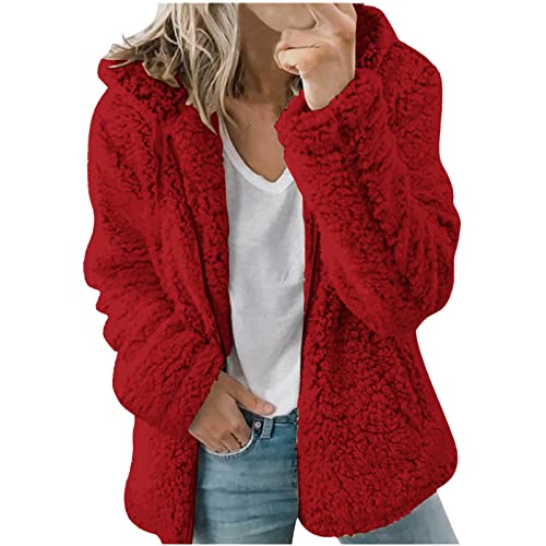 Faux Fleece Lined Wool for Women Fall Winter Long Sleeve Warm Fuzzy Hooded Cardigan Jackets Hoods Coats Women 2025