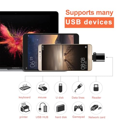 Image of OTG Type C, USB to Type C, Type C to USB Connector Compatible with All Type C Devices (Multicolor)