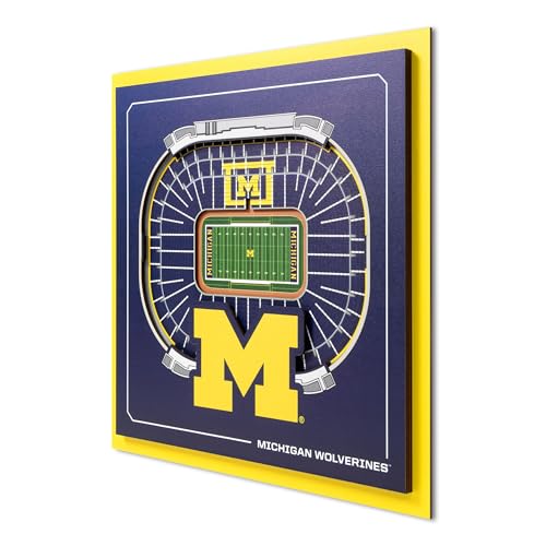 Image of YouTheFan Officially-licensed NCAA Stadium Series 3D Wall Art - multi-layer team stadium replica, detailed sports fan gift, indoor decor