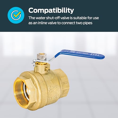 Image of Eastman 2 Inch IPS Heavy Duty Full Port Ball Valve, Brass Plumbing Fitting, 20055LF