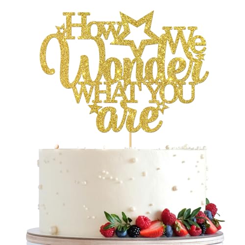 How We Wonder What You Are Cake Topper, Boy or