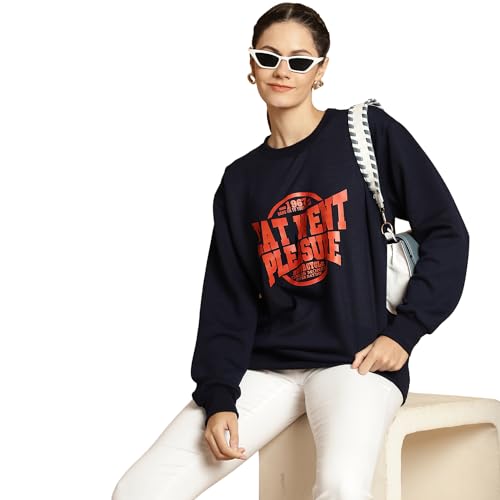 Image of Mack Jonney Printed Round Neck Cotton Fleece Sweatshirt for Women (Pack of 2)-MACK51225