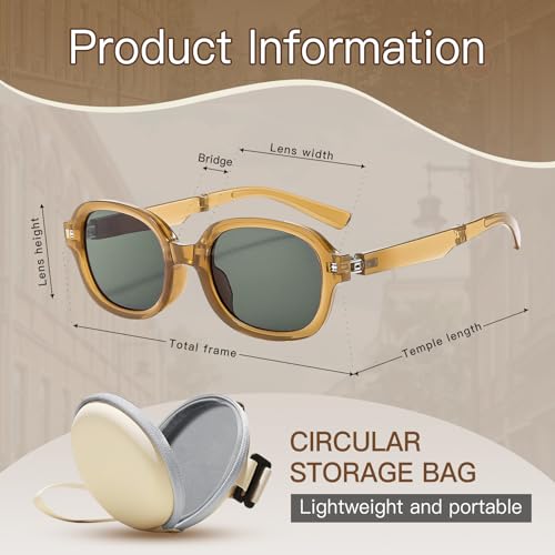 Sun Glasses for Women, UV 400 Protection Sun Glasses Trendy Foldable Lightweight Mini Driving Shades Easy Carry3