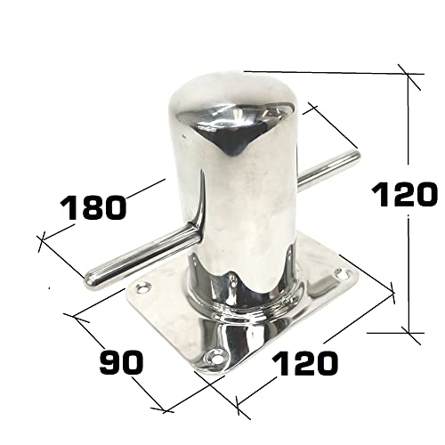 Fantic26 Boot Edelstahl Leinen Festmacher Kreuz Poller 120mm Edelstahl Rostfrei Marine Anlege Stegpoller für Motorboote I Tender I Schaluppe I Sloep I Schlauchboote