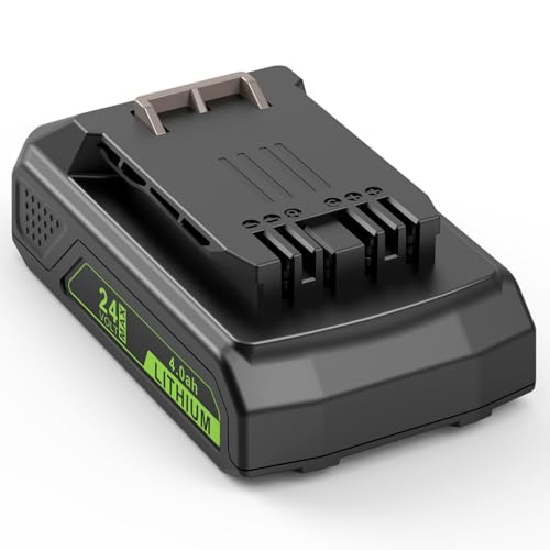 LabTEC GW2430 Battery for Greenworks 24V 2000mAh Li-ion Replacement Battery for Greenworks 24V (Not for 48 V) 29842 29852 BAG708 BAG711 29322 29862 2938202 26111700 Cordless Power Tool with LED Light