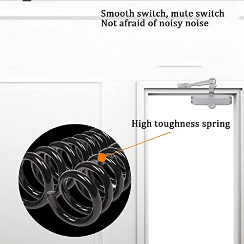 Cierrapuertas hidráulico automático de aluminio negro con control ajustable 8