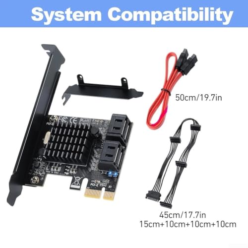 Controladora PCIe SATA 3.0 de 4 puertos para disco duro HDD y SSD en PC Linux Windows 8