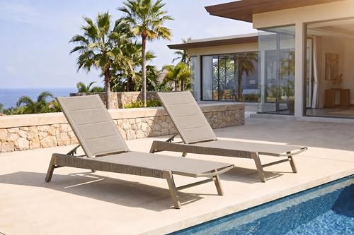 Image of PURPLE LEAF Outdoor Lounge Chair 3D Textilene Rust-Free Frame Nurture Shale