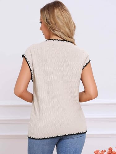 Chaleco de punto para mujer que estiliza la silueta con cuello en V cómodo 3