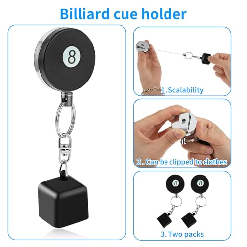 Ieron 2 Pcs Thinp Billiard Cue Chalk, Holder Retractable Snooker Chalk Bag Retractable Pool Chalk - Image 4
