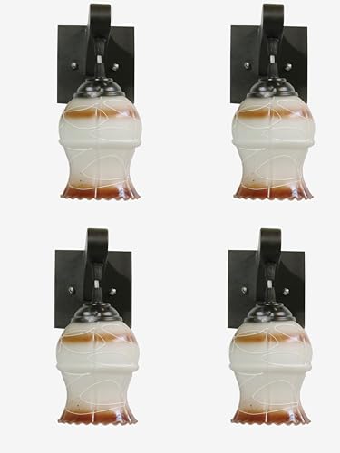Image of Modern Decorative Designer Wall Light Industries for Living Room, Bedroom, Bedside, and Decorative Lighting Indoor Use, Bulb Not Included (122 Brown, 4)
