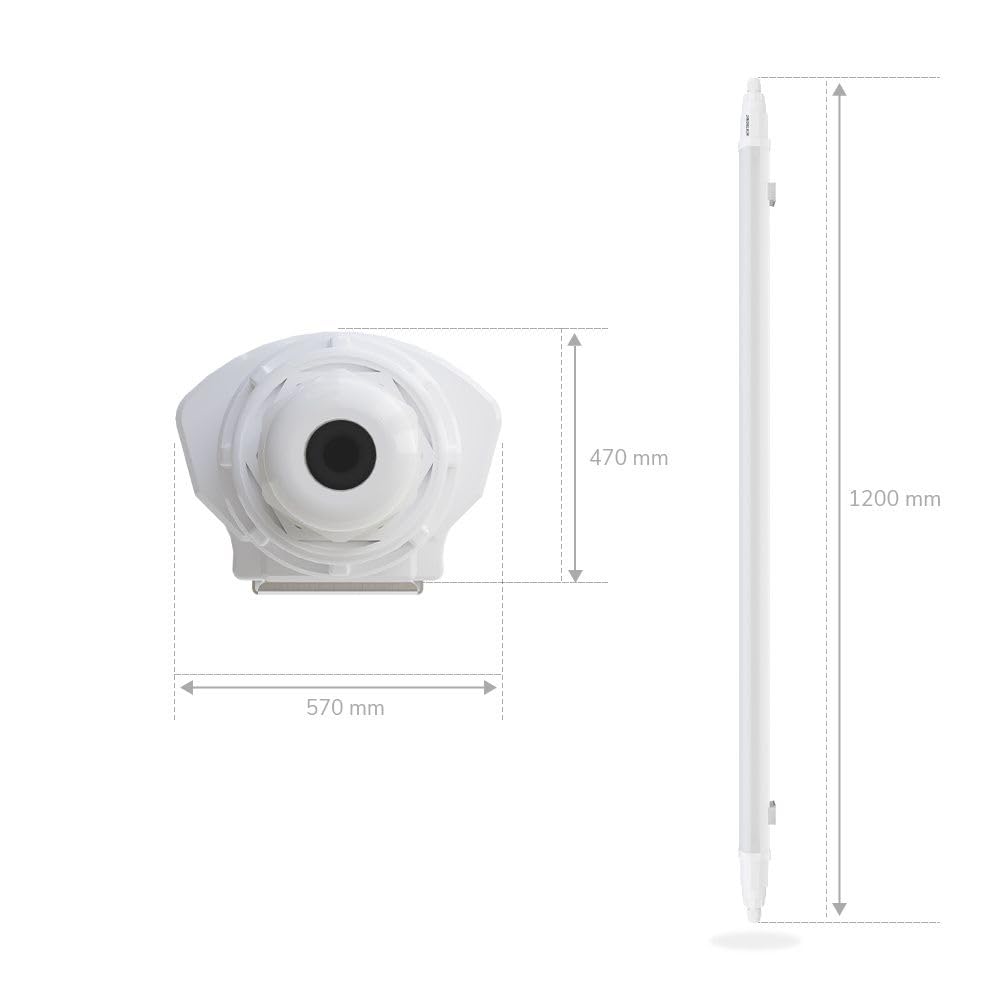 HOFTRONIC - Lot de 2 Q-Series - Réglette LED 120cm - IP65 étanche - 36W 4320 Lumen - 6500K Blanc Froid - IK08 - Connectable rapide - Pour Sous-sol, Garage, et l'entrepôt - Lampe Fluorescente