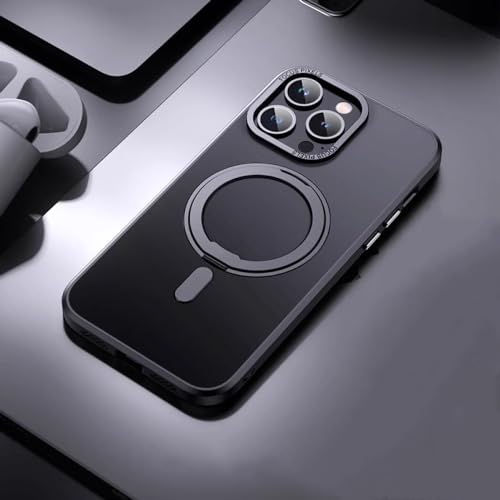 Housse de support mat translucide et antichoc pour iPhone 14 avec anneau