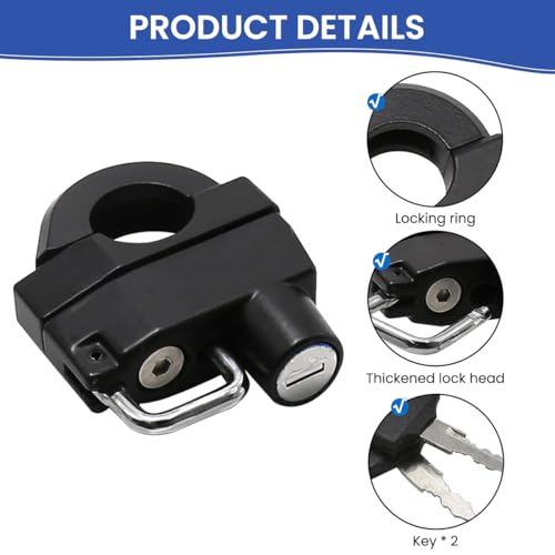 Image of STHIRA Helmet Lock for Bike Handle Bar Aluminum Alloy Bike Helmet Locker with 2 Keys Easy Install Helmet Locker for Two Wheeler Rustproof Anti-Theft Safety Lock for Bikes, E-Bikes, and Scooters