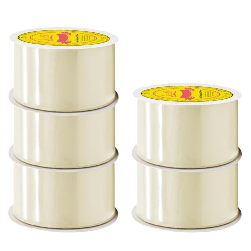 Image of 5 Rolls Double Face Ivory Satin Ribbon 2 Inch Polyester Ivory Ribbon for Gift Wrapping Very Suitable for Weddings Party Invitation Decorations and More,Total 125 Yards