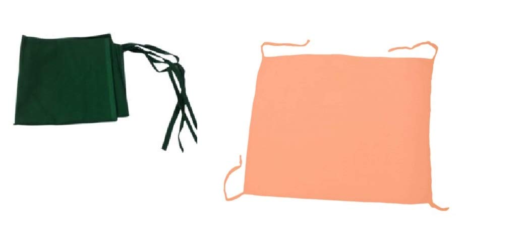 PLANET 007 Pack of 2 Sikh Cotton Patka 50 cm X 65 cm Head wrap Dastaar Headwear Small Scarf with 4 Strings Green and Orange