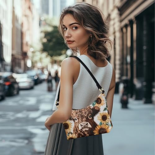 Image of Handbag for Women Leather Underam Shoulder Bag with Zipper Fashion Work Purse Waterproof Travel Wallet