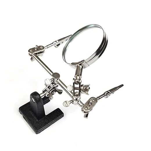JZK Lupa con pinzas 60 mm 8x amplificación lupa soldadura con sostenedor, soldadura herramienta para soldar y hacer joyas