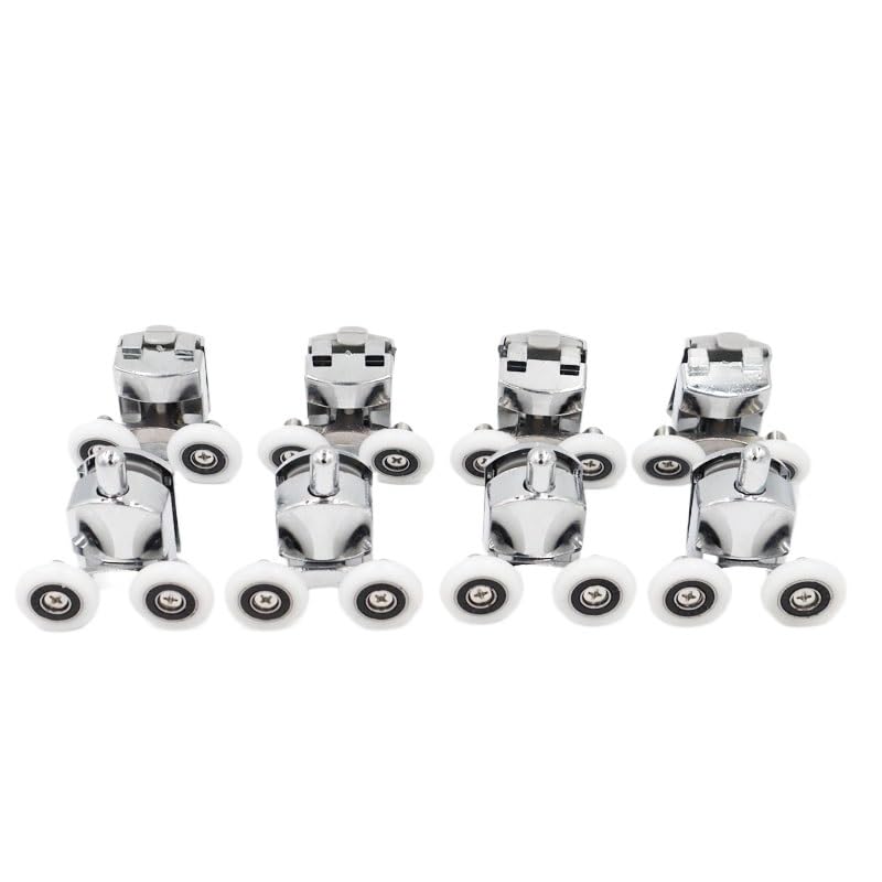 Rotelle Box Doccia Ruote for porta doccia scorrevole in lega di zinco da 23/25/27 mm, cuscinetti a rulli, ricambio for vetro da 12-14 mm Ruote Box Doccia(4-upper 4-down,27mm)